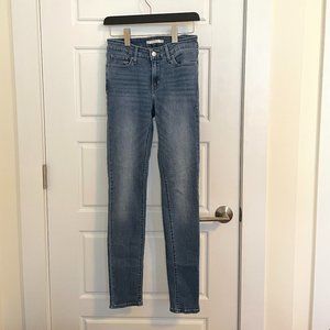 Levi Medium Blue 711 Skinny Jeans LONG